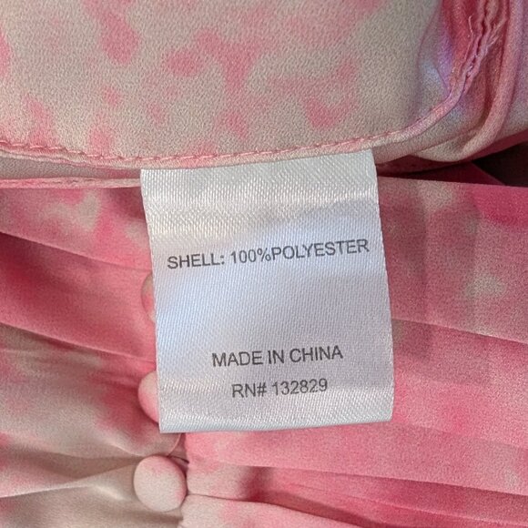 LOVERS + FRIENDS Venice Pink Tie-Dye Halter Top M Satin Fabric Shiny - Picture 6 of 7